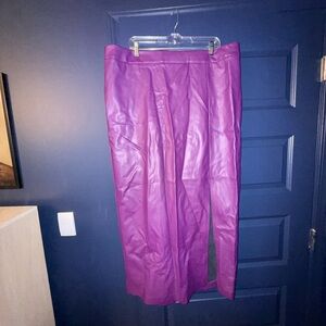 Eloquii Purple Faux Leather A-Line Skirt